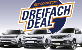 SsangYong Dreifach Deal: 0 % für Tivoli, XLV & Korando